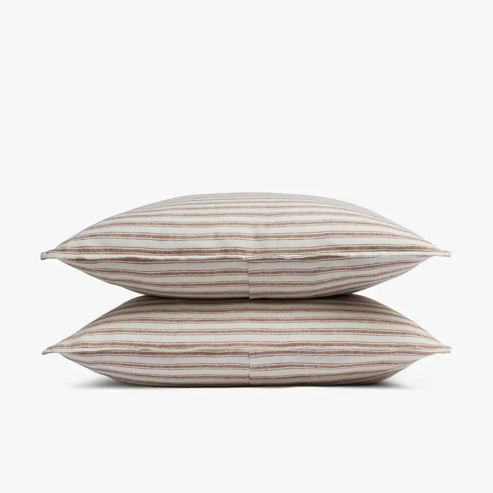 Parachute Relaxed Linen Stripe Pillow Sham Set - Cooling, Warm Bedding Pillow Shams Bed Accessory