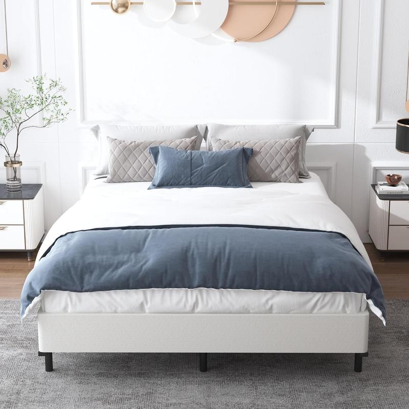 Queen Heavy Duty Box Spring Foundation, Sturdy Queen Box Springs for Bed with Fabric Cover Set, Easy Assembly, Noise Free