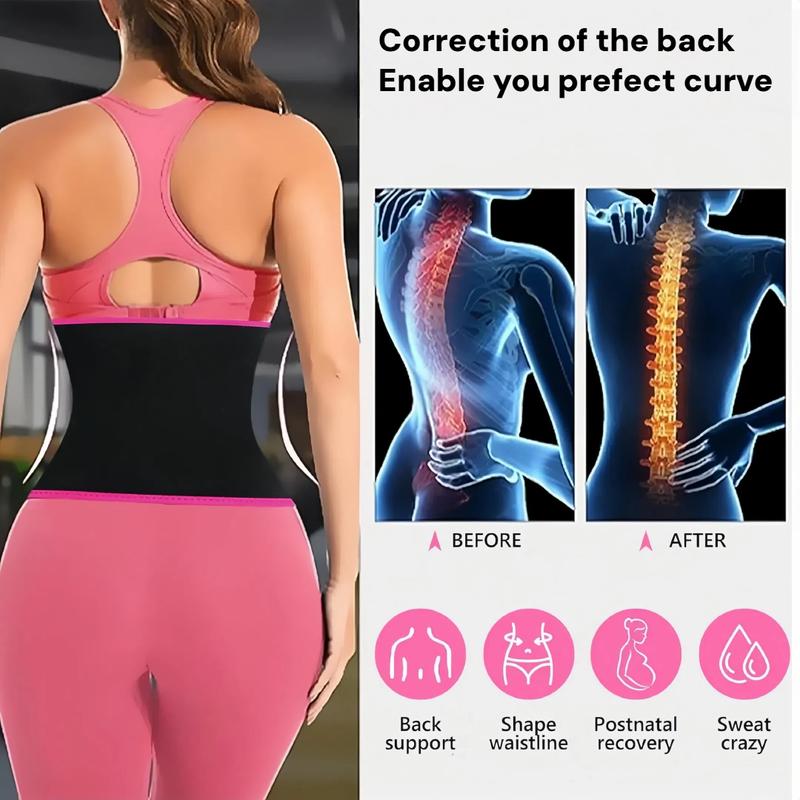 GETBED Classic Sweat Waist Trimmer for Women & Men Black/Pink CR Neoprene with Neo-Sweat Technology for High Intensity Training Gym Workouts Fitness Layer Waist Trainer Belt Exercise Waistband 2 Adjustable Sizes Choose Color