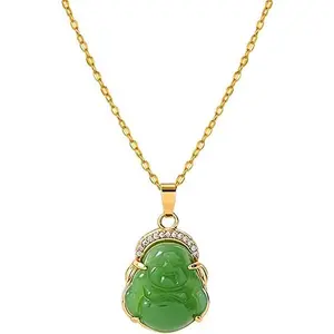 Veliora Gift B Jade Necklace for Women Buddha Jade Necklaces Green Crystal Necklace Lucky Buddha Jewelry Gifts for Women Men
