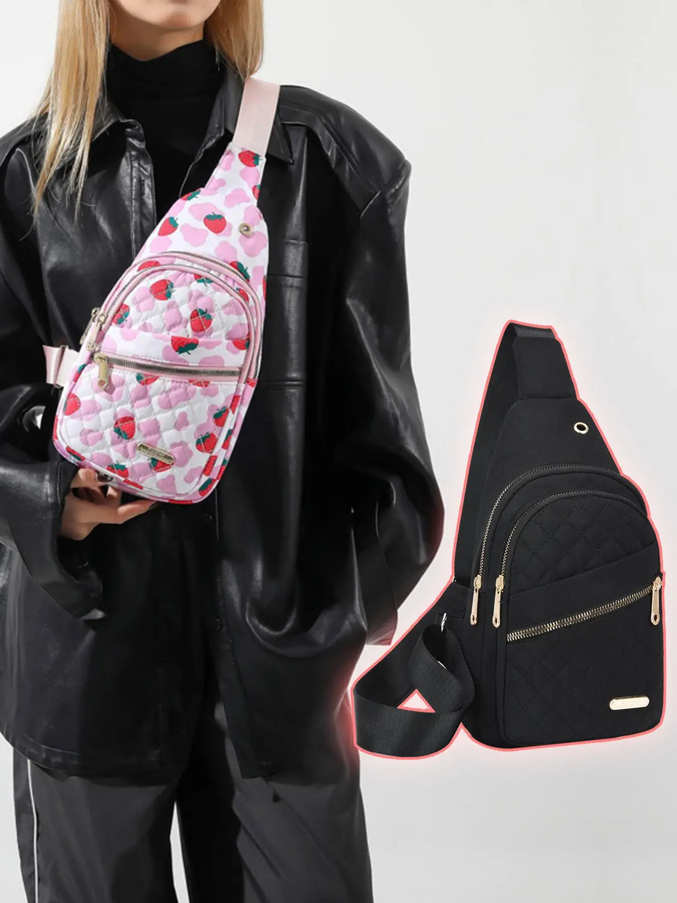 Couple's Sporty Minimalist Quilted Fanny Pack, Casual Trendy Chest Bags for Women & Men, Fashionable Couple Sling Bag, Multiple Pocket Design, Purse W