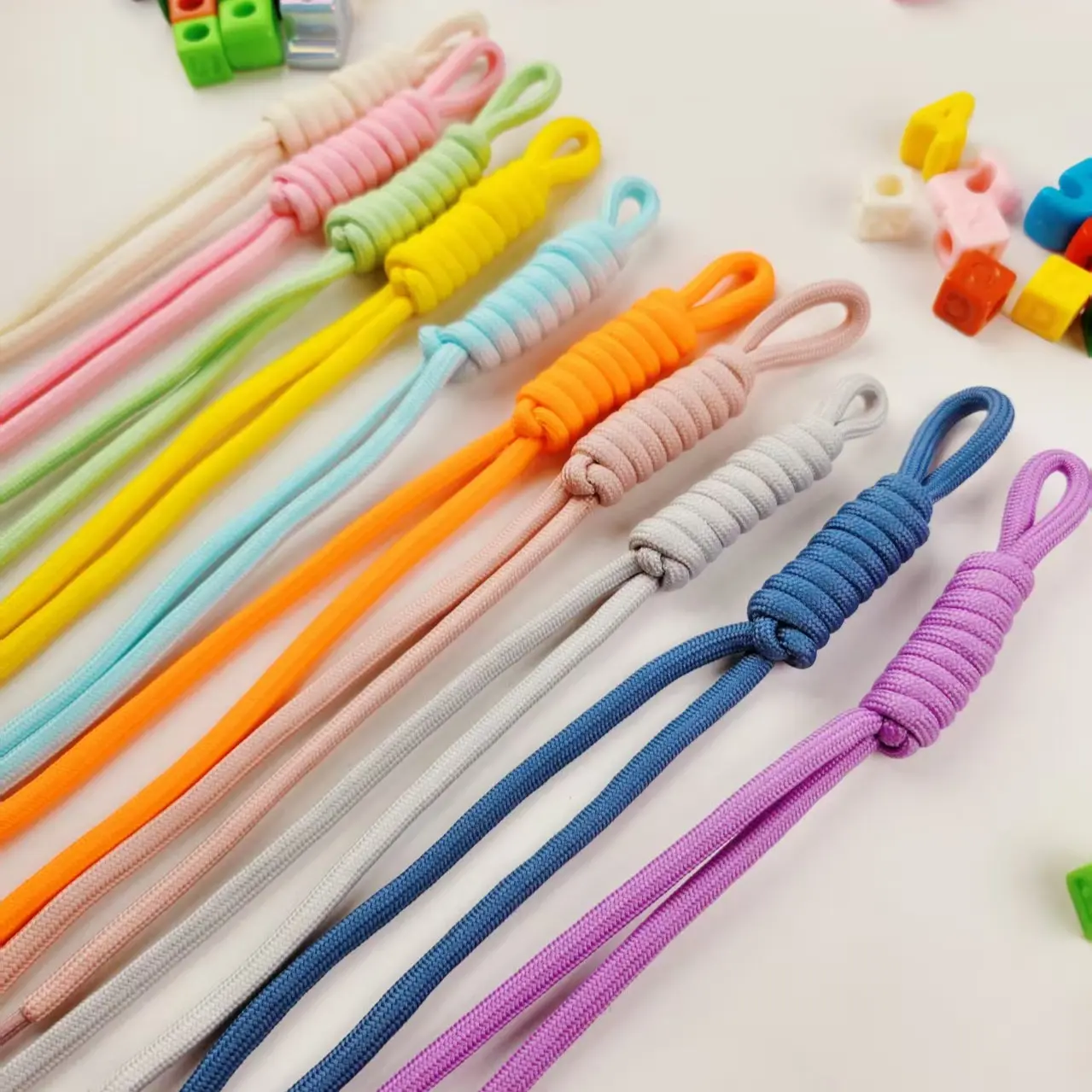 10 Colors Nylon Hand Knotted Bag Charm Cord Set, DIY Purse Accessories, Trendy Decorative Rope for Bag Charms