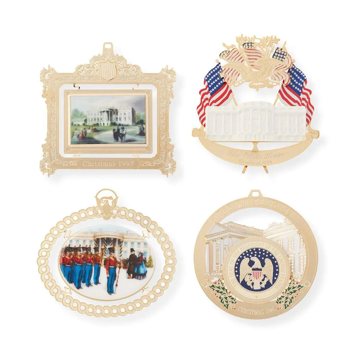 The Official White House Christmas Ornament Set 1994 to 1997