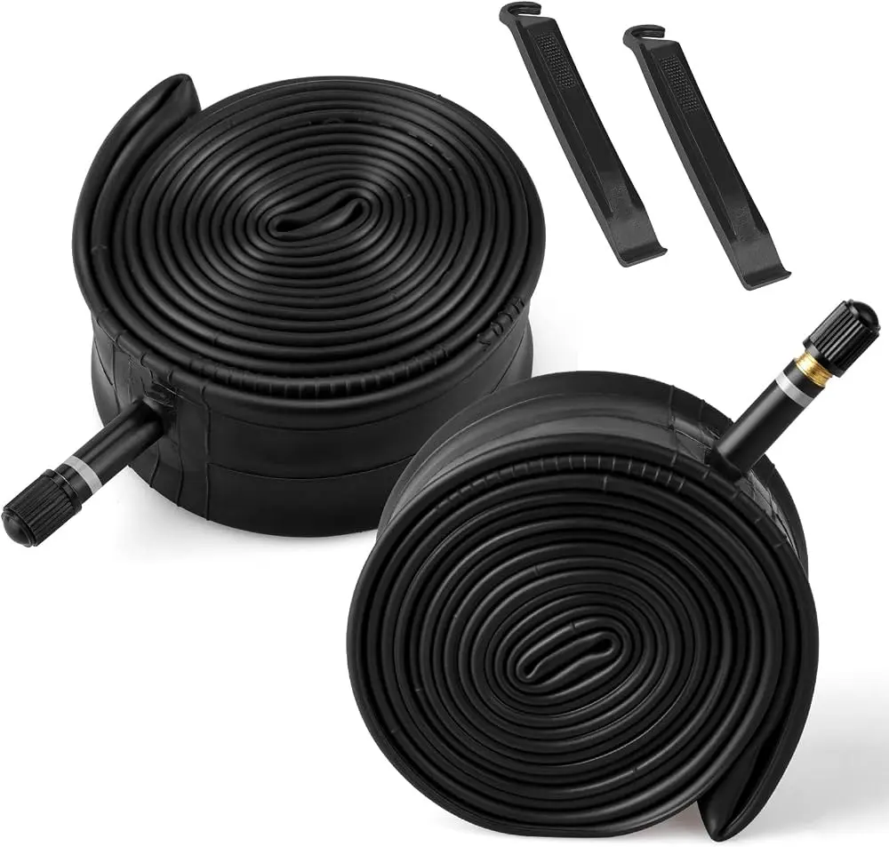 2-4PCS Premium Bike Tubes Compatible for 26 Inch x 1.75/1.95/2.10/2.125 Bike Tire, Mountain Bike Inner Tube with Schrader Valve, 2PCS Levers