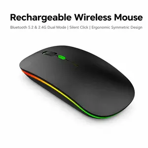 Rechargeable wireless mouse, great feel, ergonomic design, dual-mode mouse (BT+2.4G), long-lasting battery life, widely compatible with laptops/desktops/tablets