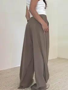 Elastic Waist Wide Leg Pants