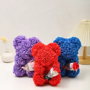 Elegant Rose Bear with Lifelike Artificial Flowers, Perfect for Valentine's Day, Mother's Day, Weddings, Home Decor, Party Decoration