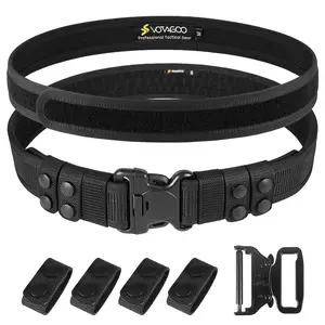 VOTAGOO Duty Belt 2'' Police Belts with Hook Lining, Nylon Belt for Law Enforcement Officers with 4 Belt Keeper