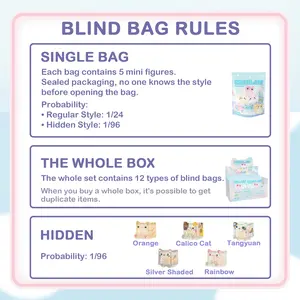 Square Cat Ice Cube Glow In The Dark Series Blind Bag