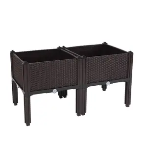 2Pcs Free Splicing Injection Planting Box Brown