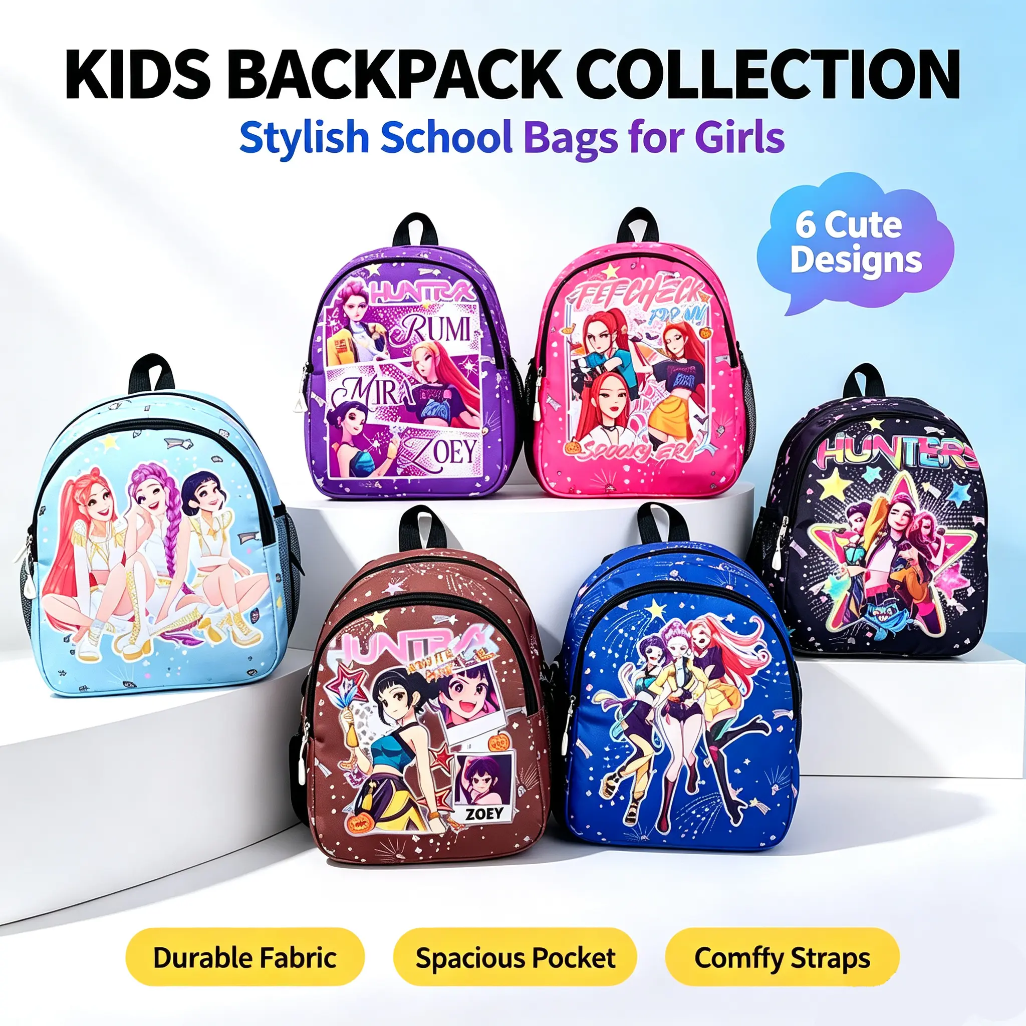 New K-Pop Devil Hunter backpack is lightweight, breathable, stylish, and versatile, making it suitable for school, travel, and as a gift for children.