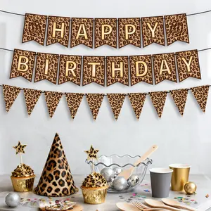 Leopard Print Birthday Party Banner, Easy to Hang, No Power Needed, Perfect for Indoor Celebrations, Leopard Pattern Lover Gift