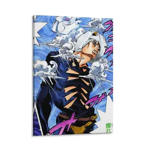 JOJO Anime Canvas Poster, JOJO'S Bizarre Adventure Print, Classic Anime Wall Art, Japanese Manga Adventure Room Decor, Perfect For Living Rooms, Cafes, And Dormitories, A Great Holiday Gift For Anime Fans