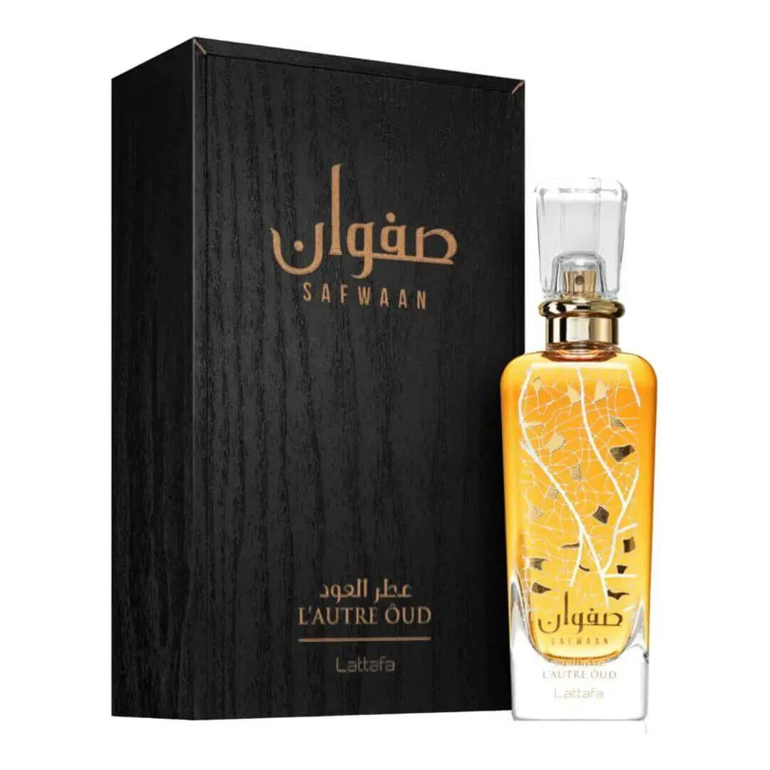 Lattafa Safwaan L'autre Oud Unisex Eau de Parfum Spray - 3.4 fl oz, Punchy Spiced Oud Unisex Fragrance, Rose Top Notes, Amber Heart Notes, New in Box, Punchy Unisex Fragrance