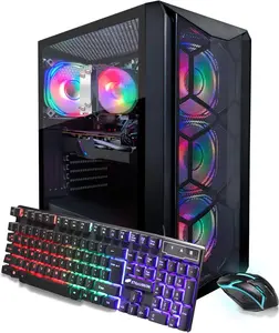 STGAubron Gaming PC Desktop Computer, AMD Ryzen 5 5500 up to 4.2G, GeForce RTX 3060 12G, 16G DDR4, 1T SSD, WiFi 6, BT 5.2, RGB Fan x4, Windows 11 Home