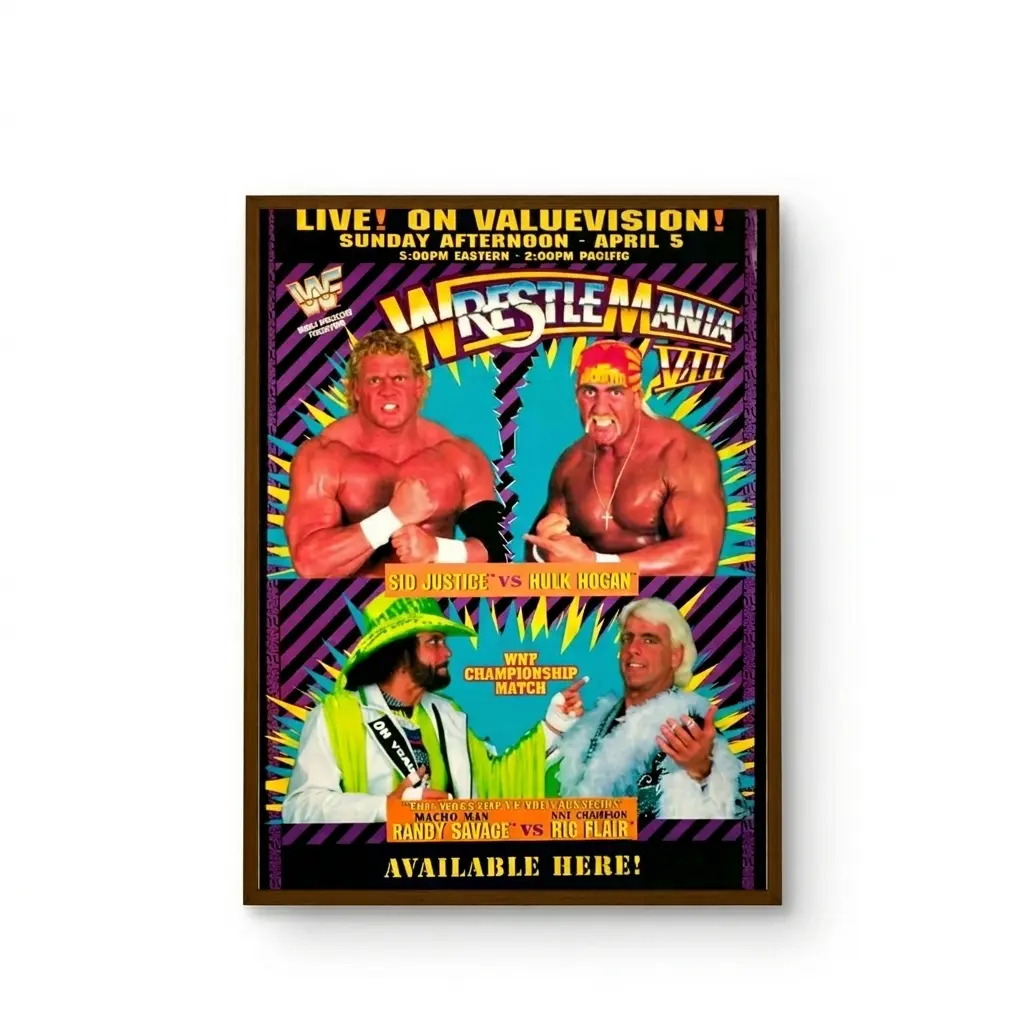 WWF Wrestlemania 8 Hulk Hogan Sid Justice Macho Man Ric Flair Poster 16