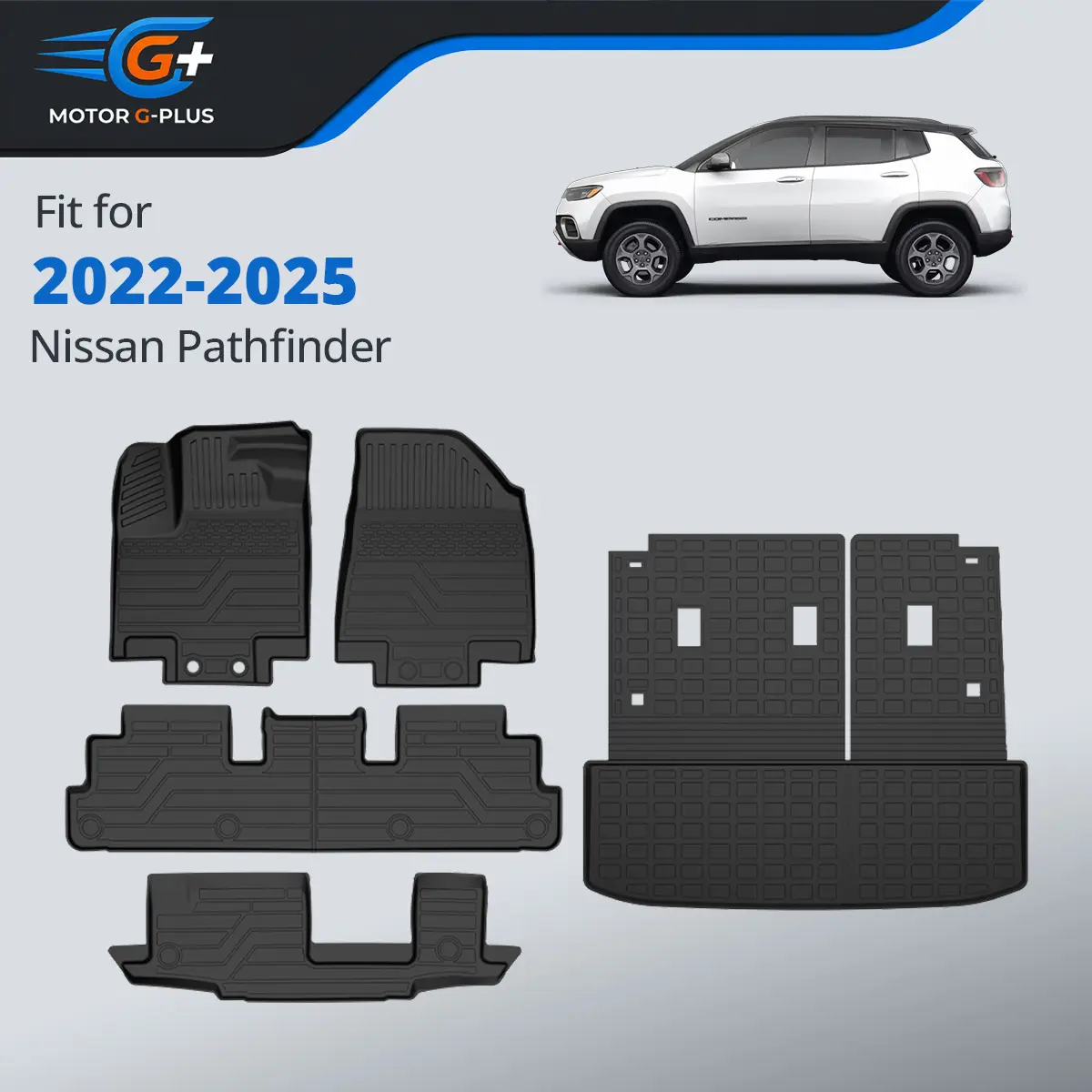 MOTOR GPLUS TPE Floor Mat & Trunk Mat Fit For 2022-2025 Nissan Pathfinder All Weather Liners, Car Floor Mats, Automotive Floor Mats