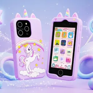 The Ultimate Explorer Kit Kids Toy Phone with Unicorn/Dino Case Lanyard & Flashlight Drop Proof Rechargeable Gift for Boys Girls