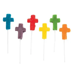 Mini Cross-Shaped Lollipops - 144 Pc. Bulk Pack for Easter Celebrations