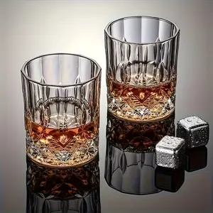 2pcs/4pcs/6pcs 250ml/320m crystal glass, Premium drinking glasses, whiskey glasses, cocktail glass, brandy glass and rum glass are suitable for family dinners, parties, bars, restaurants and hotels. This whisky glass is an ideal choice for life