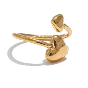 Vivre Adjustable Gold Heart Ring