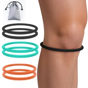 6PACK Patellar Tendon Support Strap Knee Pain Relief Patella Stabilizer Brace for Hiking Soccer Basketball Running Patellabands Elastic Silicone