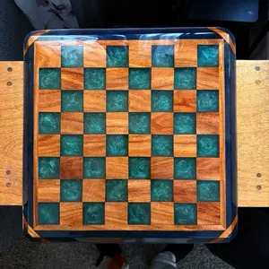 LaPoints Custom Crafts Chessboard with Marble Pieces - Unique Design & Crafted Pieces for Your Chess Game
