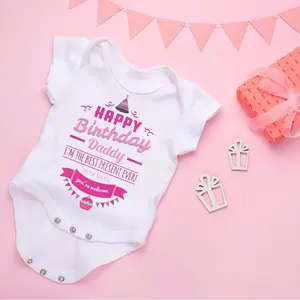 Happy Birthday Daddy Newborn Baby Bodysuit Gender Neutral Baby Stuff Infant Clothes Twins Outfit Romper Father Birthday Present