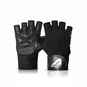 Boldfit Gym Gloves for Men & Women with Wrist Support | Accessories for Weightlifting, Training, Exercise, Cycling Gloves, Bike Sports Gloves- Warrior -M, Polycotton Blend, Black(7.5" - 8")