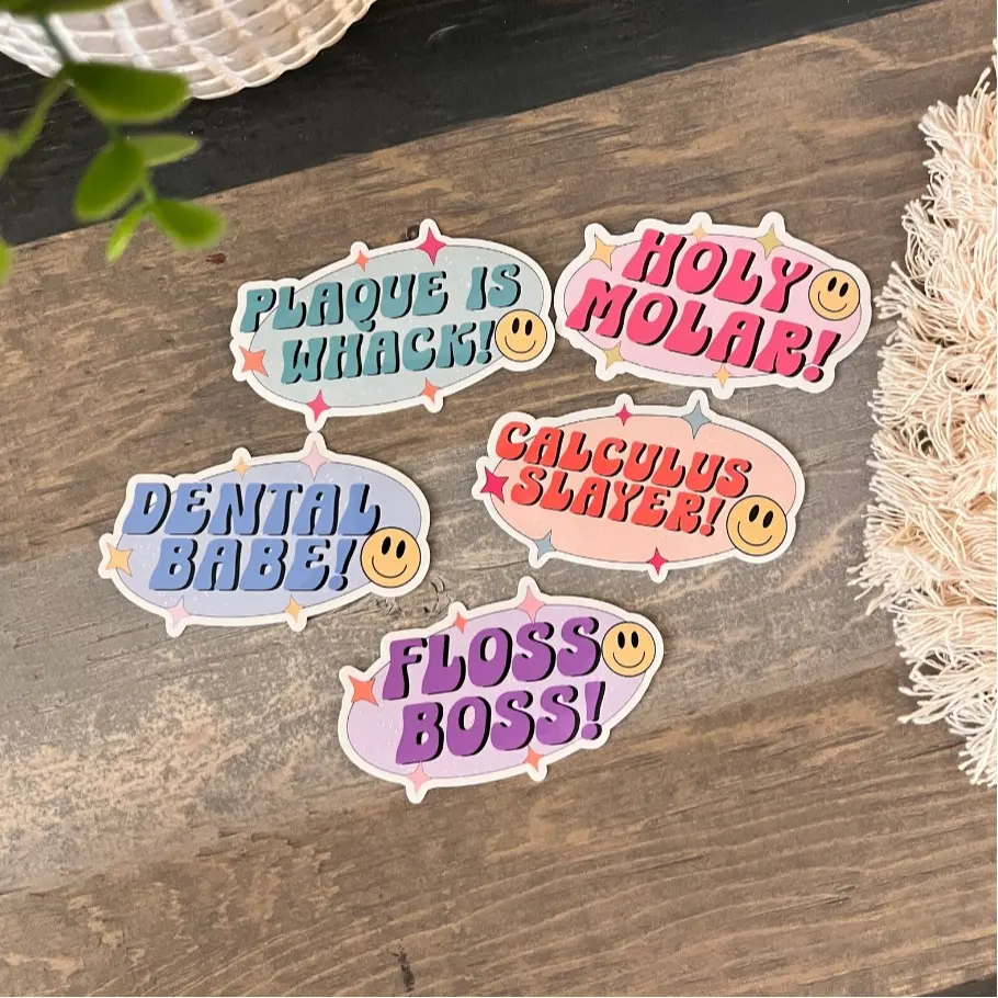 Dental Sticker Dental Slogans Decor Decorative Waterproof Pack Prop Ornaments