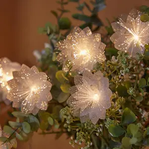Fiber Optic LED Flower String Lights, Waterproof and Dustproof, Decoration for Balcony and Garden, Small Colored Lights for Festive Atmosphere Creation