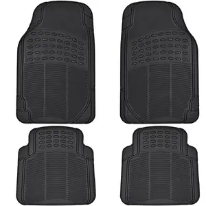 BDK Floor Mats 4-Piece All-Weather Car Mat with Universal Fit Design, Durable Rubber, Waterproof for Cars, Trucks, SUVs (Black) - Interior