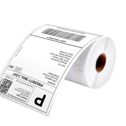 Juvenixs BPA-Free (Bisphenol A-Free) Eco-Friendly 4"x6" Direct Thermal Stickers - 500 Self-Adhesive Mailing Labels, Fanfold Roll with Barcodes, Compatible with Rollo, iDRPT, Polono, Munbyn, Zebra Printers for Shipping Efficiency