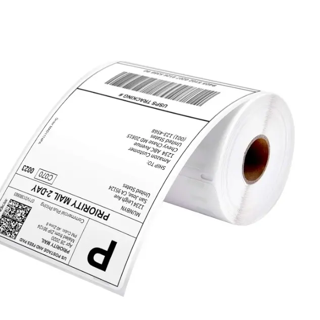 Juvenixs BPA-Free (Bisphenol A-Free) Eco-Friendly 4"x6" Direct Thermal Stickers - 500 Self-Adhesive Mailing Labels, Fanfold Roll with Barcodes, Compatible with Rollo, iDRPT, Polono, Munbyn, Zebra Printers for Shipping Efficiency