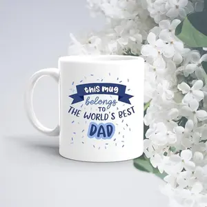 Dad Fathers Day Birthday Gifts for Dad,The World`s Best Dad Mug 11 OZ Coffee Cup For Dad,Christmas Gifts for Dad,Dad Mugs Gifts From Daughter Son