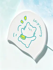 Women's Silicone Swimming Cap, Waterproof High Elastic Comfortable Non-Pressing, Large Size for Long Hair, Dedicated Swim Hat