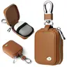 PU Leather Portable Carrying Earbuds Case for AirPods 5/4/3/Pro 3/2 with Mesh Pocket Keychain,Wireless Earphones Earpods Cover,Universal Bag Travel Protection Pouche for USB Cable,Wireless Wired Earphones