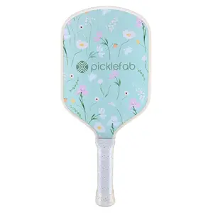 Picklefab Green Garden Pickle Ball Paddle - Floral Textured Racket Surface - Lightweight 8oz 16mm Core 16.5" Length - Luxury Gift for Women