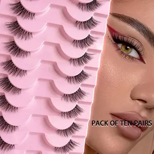10 Pairs Half Angle False Eyelashes, Natural Look, Lightweight and Breathable, Easy to Apply, Perfect for Beginners