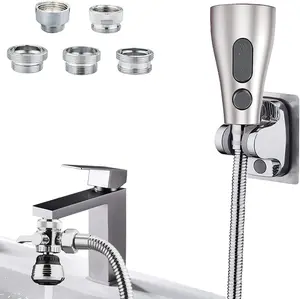 Kitchen Faucet Sink Sprayer Attachment, Sink Hose Sprayer with Aerator For Faucet with Brass Diverter and Stainless Steel Hose for Kithcen,Laundry Room, Bathroom Pet Shower,Hair Washing