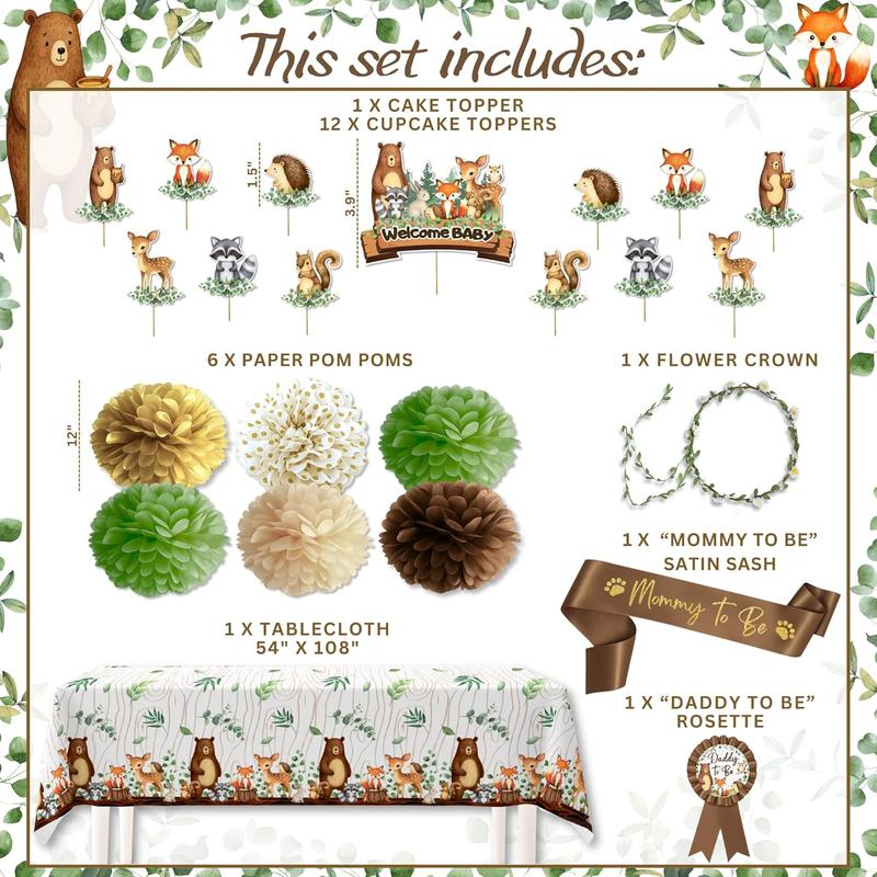 Woodland Baby Shower Party Decor – All-in-One Kit