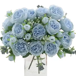 4pcs Realistic Peony Flower Arrangement Set, Lifelike Blooming Peonies with Leaves, Table Decor for Weddings, Mother's Day, Valentine's Day, Spring Summer, Artificial Flower Plant