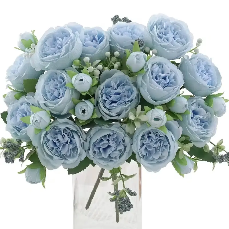 4pcs Realistic Peony Flower Arrangement Set, Blooming Peonies with Leaves, Decorative Artificial Flower, Artificial Flower Decorations, Table Decor for Weddings, Mother's Day, Valentine's Day, Spring Summer, Artificial Flower Plant, Decorative Flowers