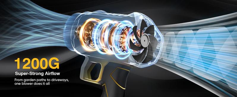 GEVEELIFE Turbo Jet Blower 200W Cordless Leaf Blower | 3 Nozzles + 2 Batteries | Super Powerful Airflow for Home & Garden/New year Gift GEVEELIFE Turbo Jet Blower 200W Cordless Leaf Blower | 3 Nozzles + 2 Batteries | Super Powerful Airflow for Home & Garden/New year Gift