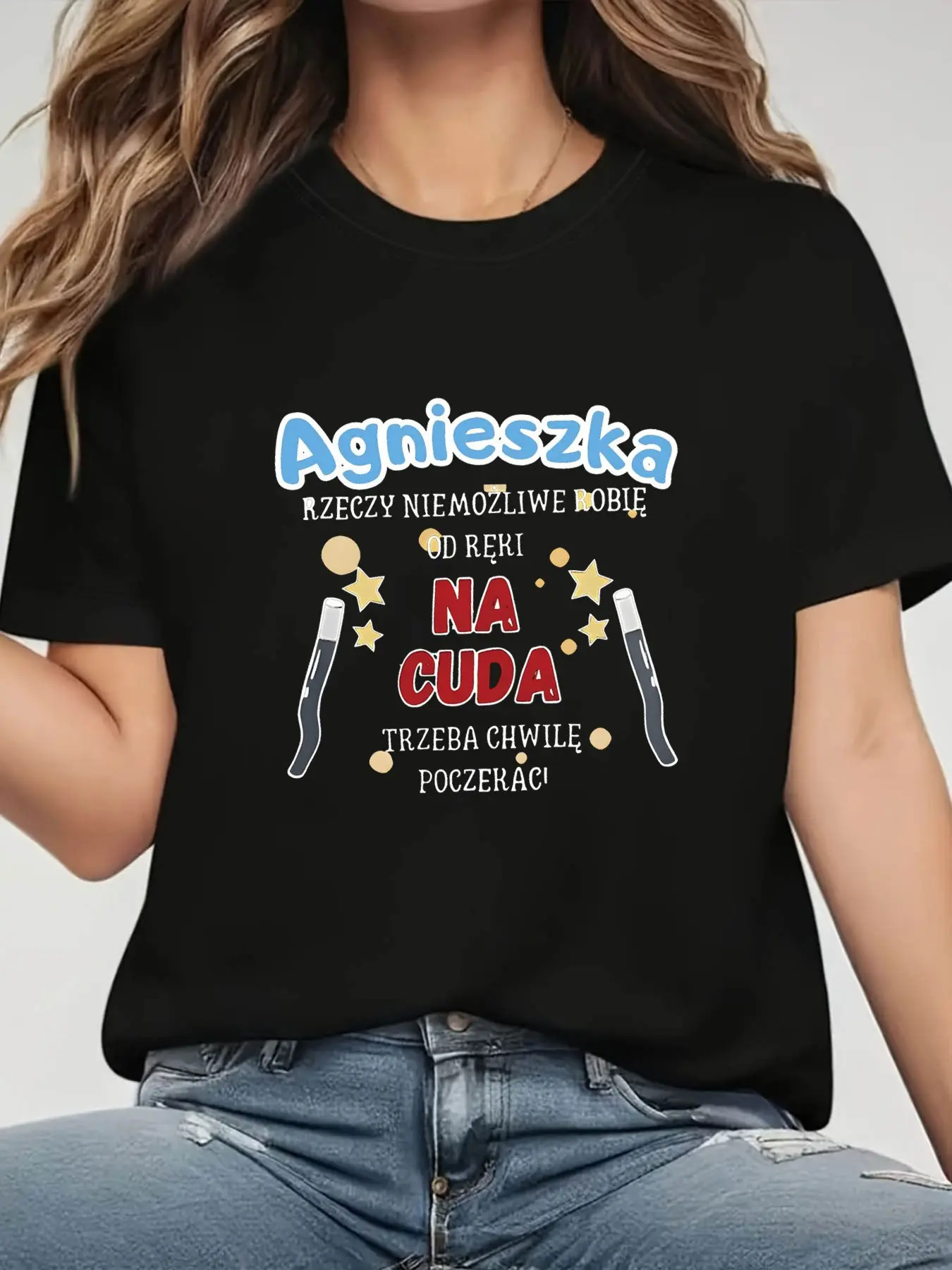 Agnieszka I Do Impossible Things Easily _ Miracles unisex soft cotton short sleeve t shirt, vintage graphic casual tee for men women teens, perfect birthday holiday gift for camping travel gym daily street casual wear
