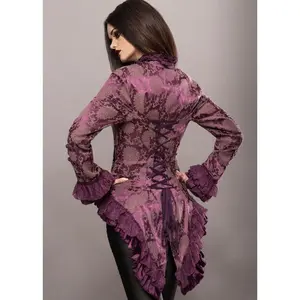 Purple Rain Victorian Jacket with Lace Embellishments