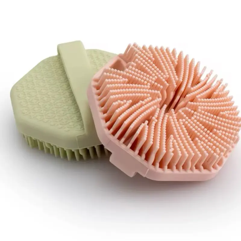 Babies hair brush Sud Body Scrubber Antimicrobial Silicone Eco-Friendly Shower Scrubber for Sensitive Skin Body Skin Clean. Helps cradle cap