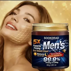 Men's Bee Venom Tightening Cream with 5x Effect for Moisturizing Anti Aging, Firming and Lifting, Day and Night Moisturizing, Essential Daily Care, 80g Comfortable Feel