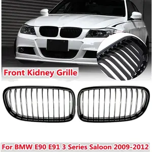 Glossy Black Front Single Slat Sport Kidney Grille Grill For BMW 3 Series E90 E91 Sedan Touring 2009-2011 Front Grill Grille Car