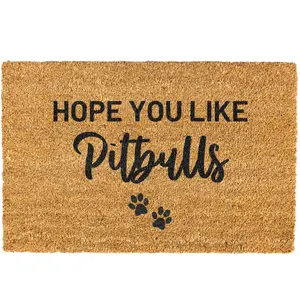 Hope You Like Pitbulls Doormat, Funny, Dog doormat, Coir, Welcome Mat, Non-slip, Indoor, Outdoor